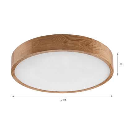 Brilagi - LED stropné svietidlo CARVALHO LED/36W/230V, dubové, pr. 47,5 cm