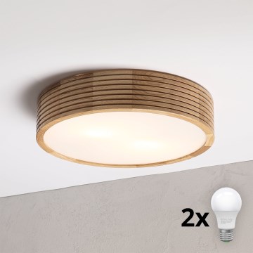 Brilagi - LED stropné svietidlo CARVALHO MODERN 2xE27/60W/230V priemer 37,5 cm dub