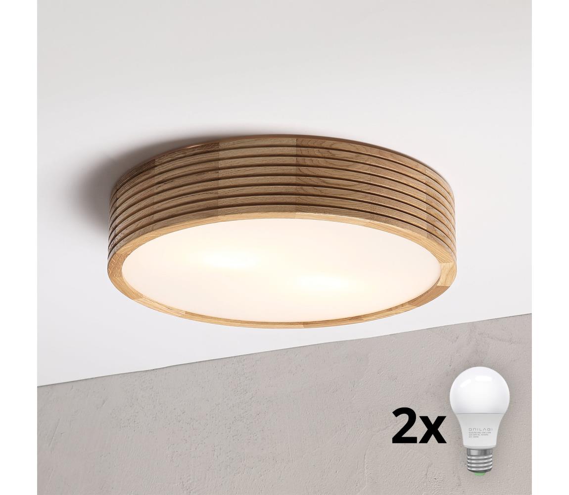 Brilagi - LED stropné svietidlo CARVALHO MODERN 2xE27/60W/230V priemer 37,5 cm dub 8590828039341