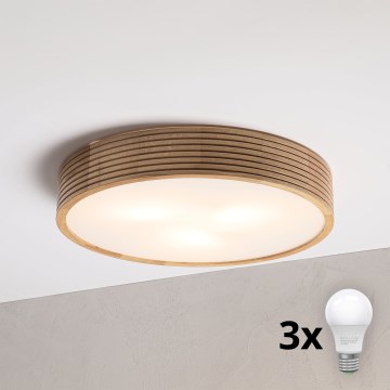 Brilagi - LED stropné svietidlo CARVALHO MODERN 3xE27/60W/230V, priemer 47,5 cm, dub