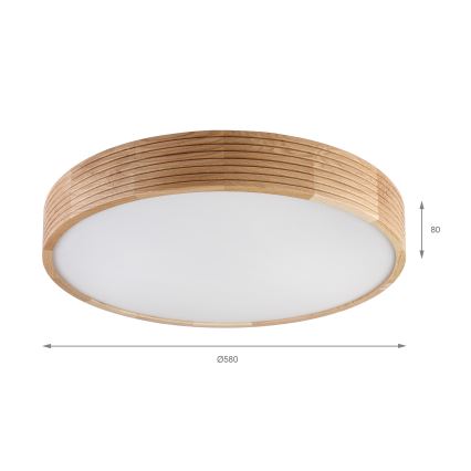Brilagi - LED Stropné svietidlo CARVALHO MODERN 4xE27/60W/230V dub pr. 57,5 cm