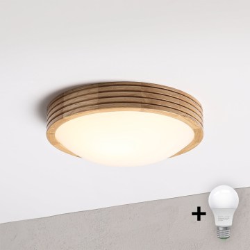 Brilagi - LED stropné svietidlo CARVALHO MODERN SLIM 1xE27/60W/230V pr. 27,5 cm dub