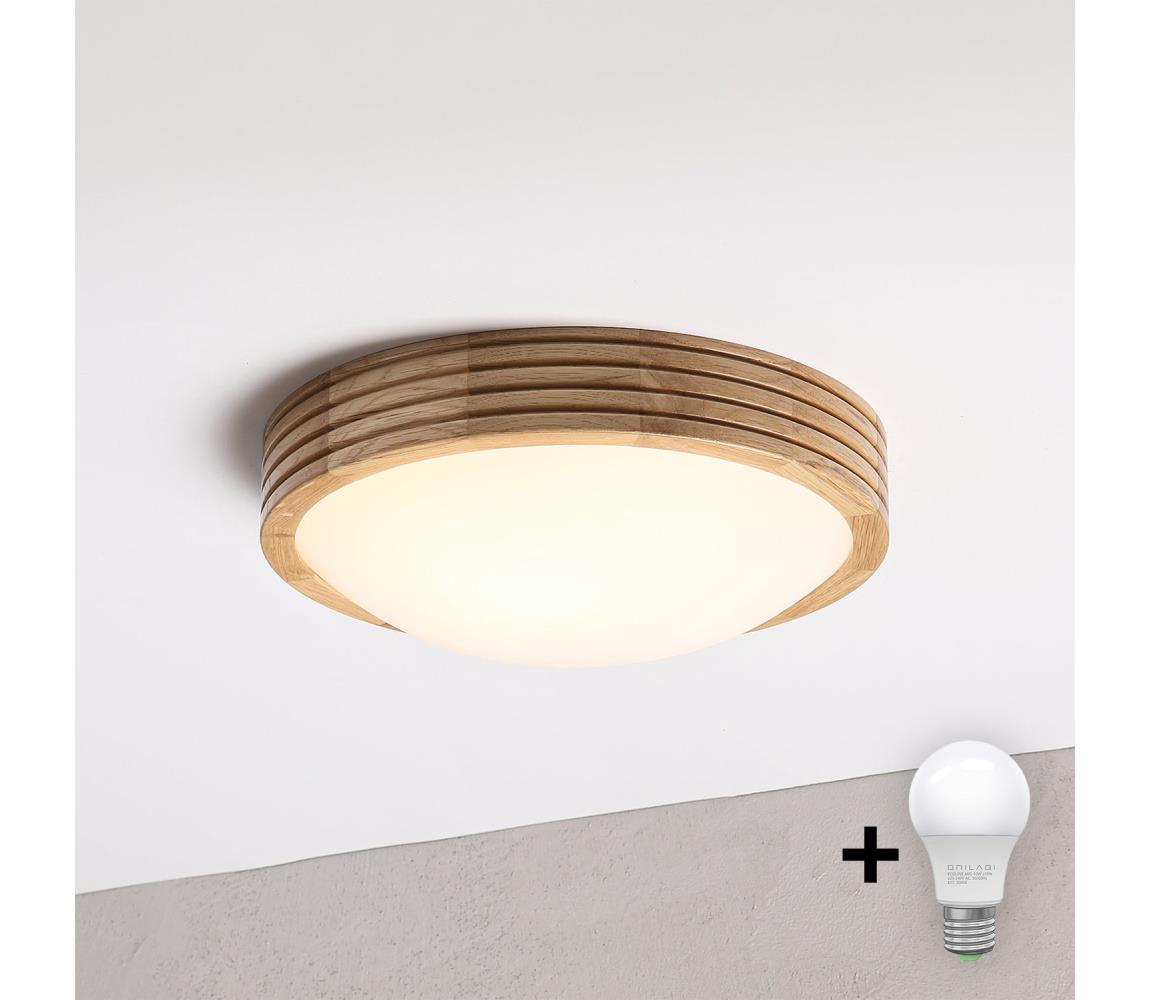 Brilagi - LED stropné svietidlo CARVALHO MODERN SLIM 1xE27/60W/230V pr. 27,5 cm dub 8590828039402
