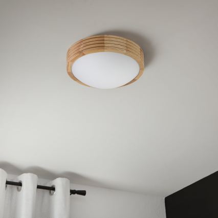 Brilagi - LED stropné svietidlo CARVALHO MODERN SLIM 1xE27/60W/230V pr. 27,5 cm dub