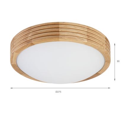 Brilagi - LED stropné svietidlo CARVALHO MODERN SLIM 1xE27/60W/230V pr. 27,5 cm dub