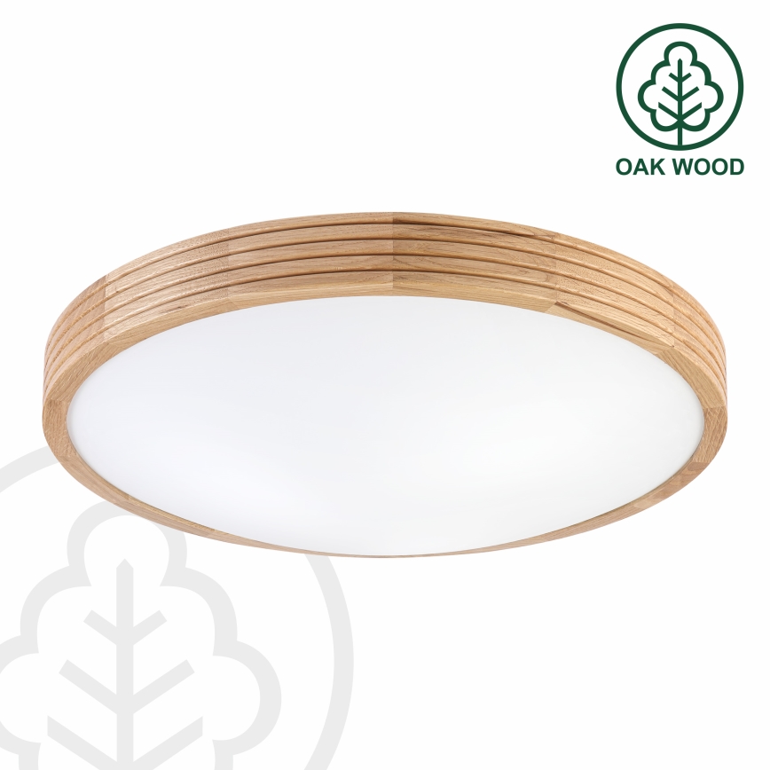 Brilagi - LED stropné svietidlo CARVALHO MODERN SLIM 3xE27/60W/230V priemer 47,5 cm dub