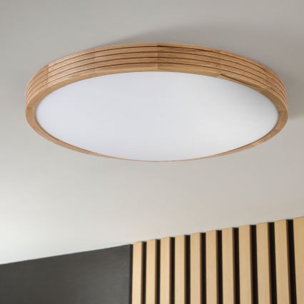 Brilagi - LED stropné svietidlo CARVALHO MODERN SLIM 3xE27/60W/230V priemer 47,5 cm dub