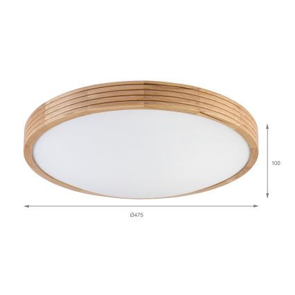 Brilagi - LED stropné svietidlo CARVALHO MODERN SLIM 3xE27/60W/230V priemer 47,5 cm dub