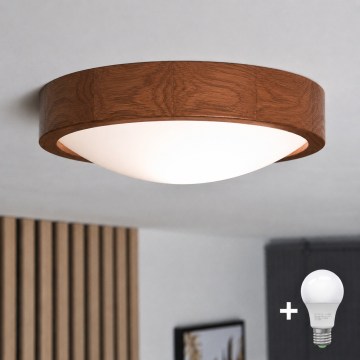 Brilagi - LED stropné svietidlo CARVALHO SLIM 1xE27/15W/230V dub/čerešňa priemer 27 cm