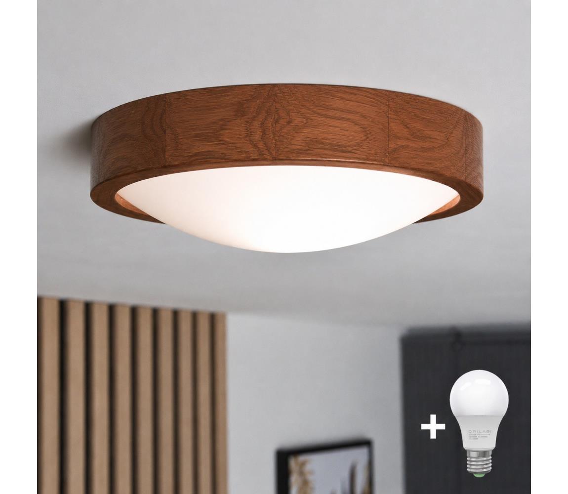 Brilagi - LED stropné svietidlo CARVALHO SLIM 1xE27/15W/230V dub/čerešňa priemer 27 cm 8590828607137