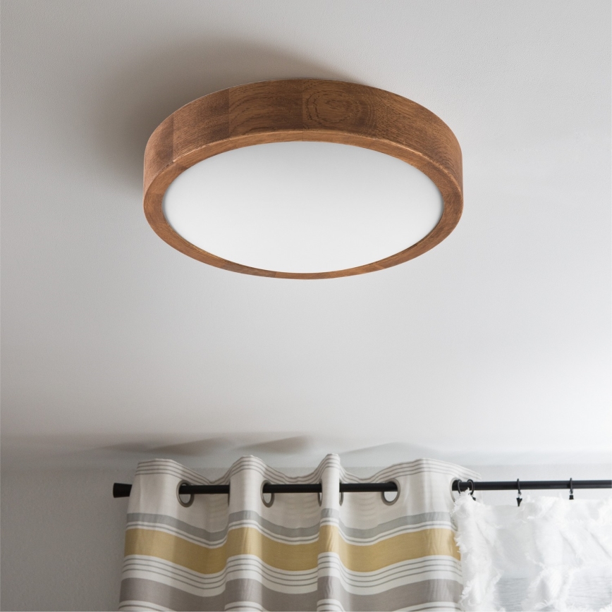 Brilagi - LED stropné svietidlo CARVALHO SLIM 1xE27/15W/230V dub/čerešňa priemer 27 cm