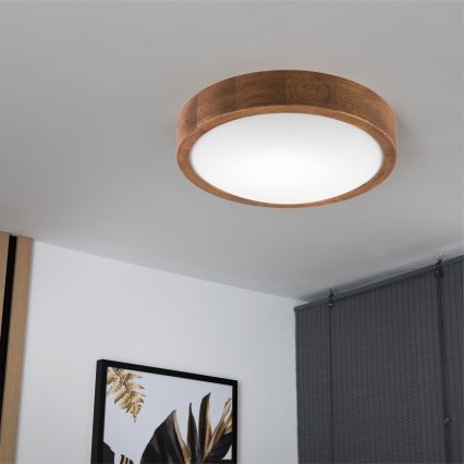 Brilagi - LED stropné svietidlo CARVALHO SLIM 1xE27/15W/230V dub/čerešňa priemer 27 cm