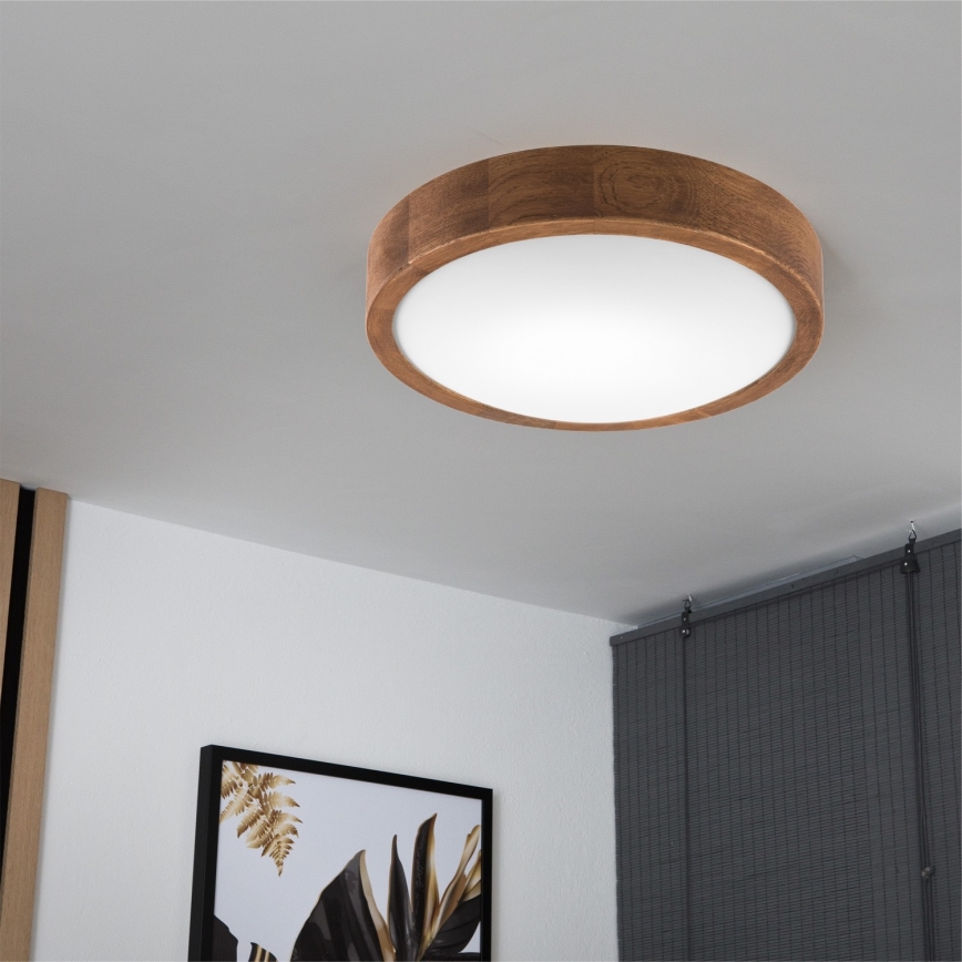 Brilagi - LED stropné svietidlo CARVALHO SLIM 1xE27/15W/230V dub/čerešňa priemer 27 cm