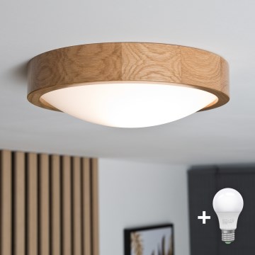 Brilagi - LED stropné svietidlo CARVALHO SLIM 1xE27/15W/230V dub, priemer 27 cm