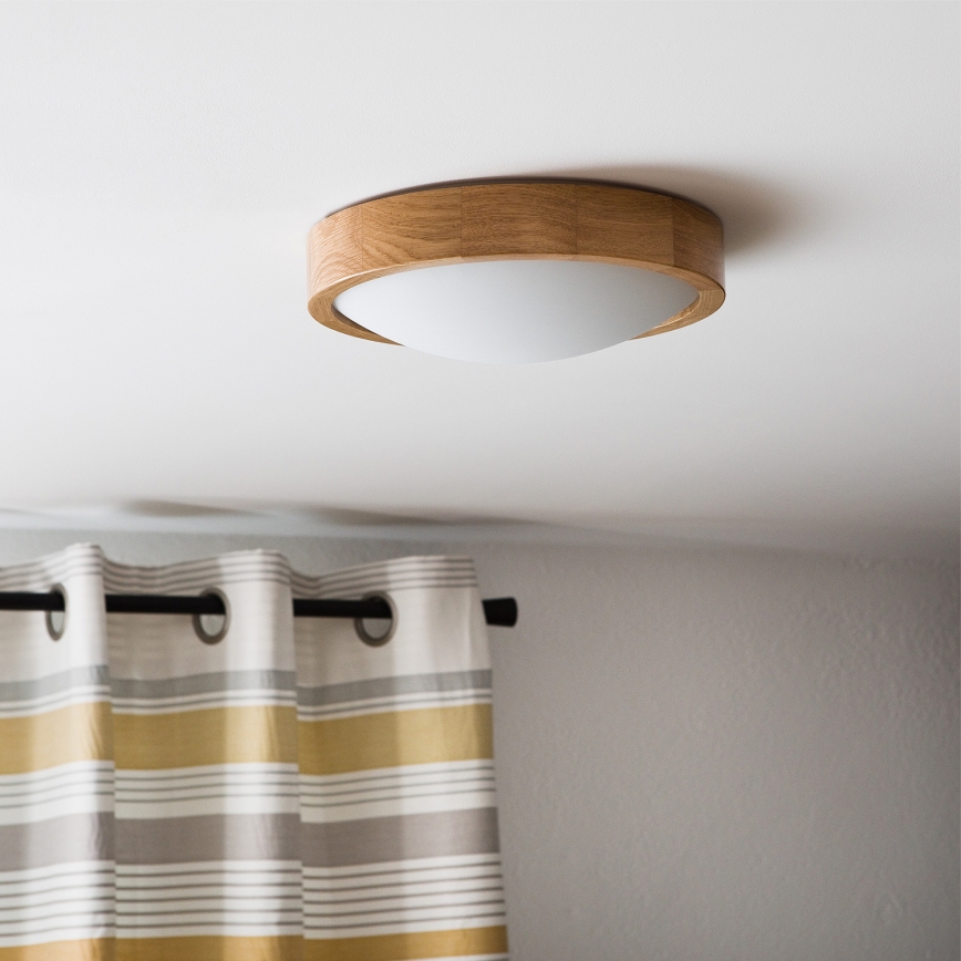 Brilagi - LED stropné svietidlo CARVALHO SLIM 1xE27/15W/230V dub, priemer 27 cm