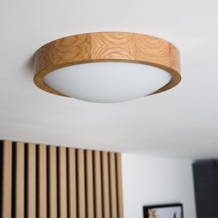 Brilagi - LED stropné svietidlo CARVALHO SLIM 1xE27/15W/230V dub, priemer 27 cm