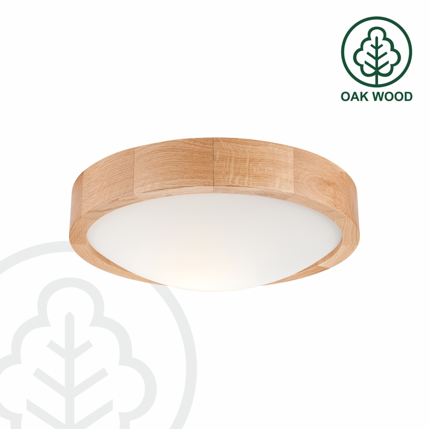 Brilagi - LED stropné svietidlo CARVALHO SLIM 1xE27/15W/230V dub, priemer 27 cm