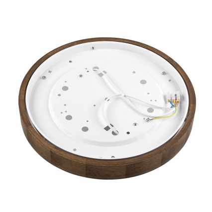 Brilagi - LED stropné svietidlo CARVALHO SLIM 2xE27/15W/230V, dub/orech, priemer 37 cm