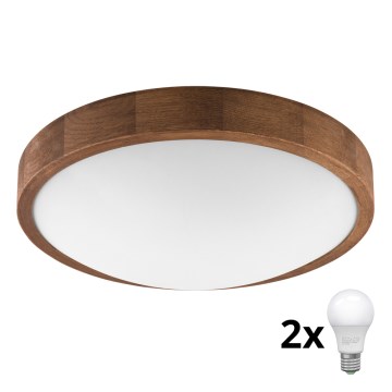Brilagi - LED Stropné svietidlo CARVALHO SLIM 2xE27/60W/230V dub čerešňa pr. 37 cm