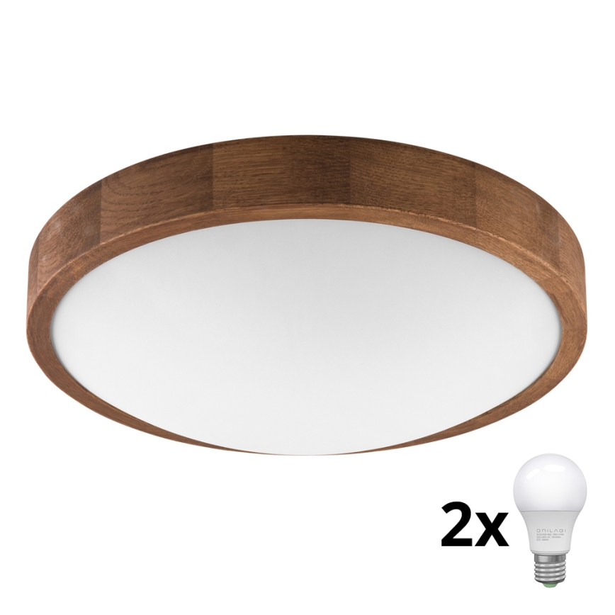 Brilagi - LED Stropné svietidlo CARVALHO SLIM 2xE27/60W/230V dub čerešňa pr. 37 cm