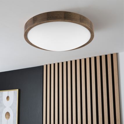 Brilagi - LED Stropné svietidlo CARVALHO SLIM 2xE27/60W/230V dub orech pr. 37 cm