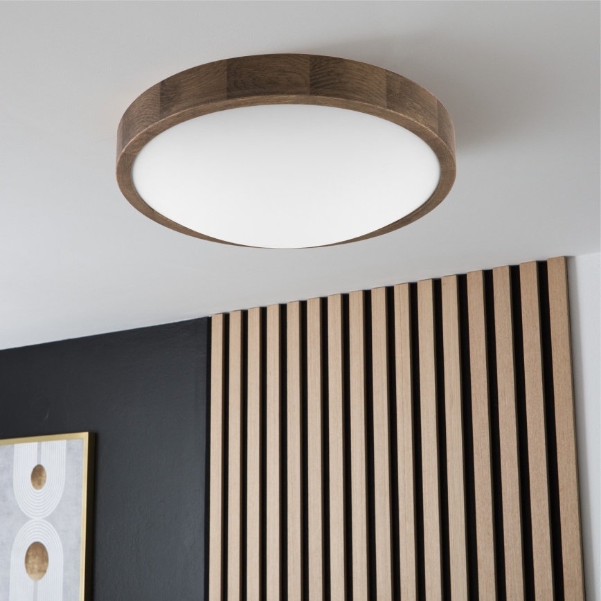 Brilagi - LED Stropné svietidlo CARVALHO SLIM 2xE27/60W/230V dub orech pr. 37 cm