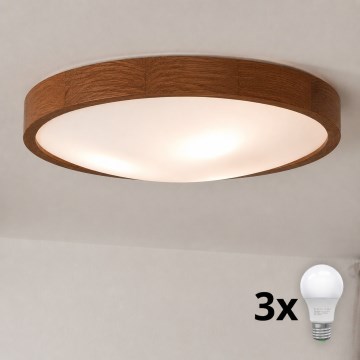 Brilagi - LED Stropné svietidlo CARVALHO SLIM 3xE27/15W/230V dub čerešňa pr. 47 cm