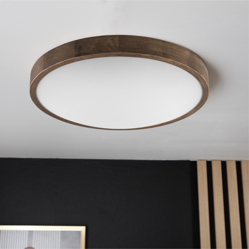 Brilagi - LED stropné svietidlo CARVALHO SLIM 3xE27/15W/230V dub/orech priem. 47 cm