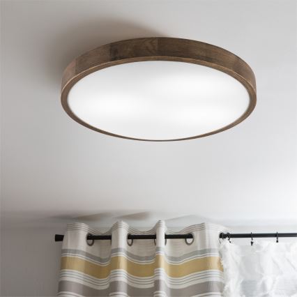 Brilagi - LED stropné svietidlo CARVALHO SLIM 3xE27/15W/230V dub/orech priem. 47 cm