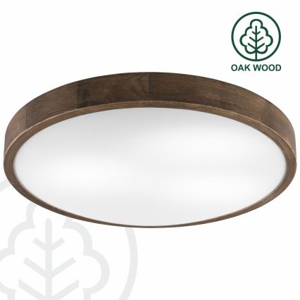 Brilagi - LED stropné svietidlo CARVALHO SLIM 3xE27/15W/230V dub/orech priem. 47 cm