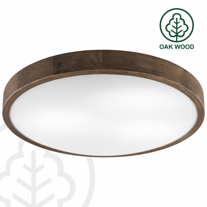 Brilagi - LED stropné svietidlo CARVALHO SLIM 3xE27/15W/230V dub/orech priem. 47 cm