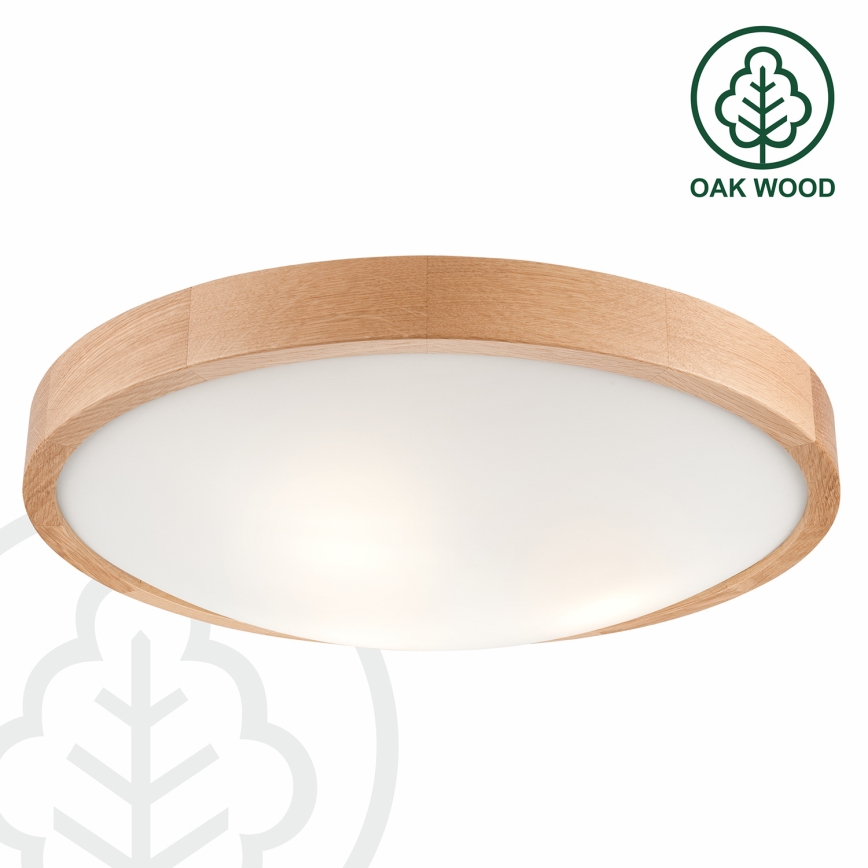 Brilagi - LED stropné svietidlo CARVALHO SLIM 3xE27/15W/230V, dub, priemer 47 cm