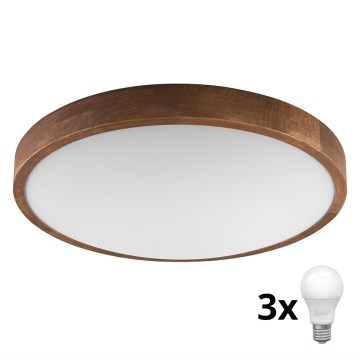 Brilagi - LED Stropné svietidlo CARVALHO SLIM 3xE27/60W/230V dub čerešňa pr. 47 cm