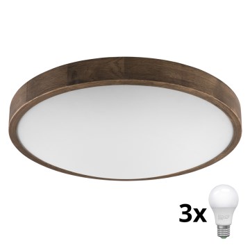 Brilagi - LED Stropné svietidlo CARVALHO SLIM 3xE27/60W/230V dub pr. 47 cm