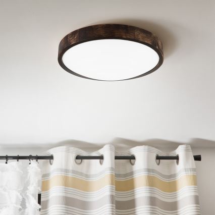 Brilagi - LED stropné svietidlo CARVALHO SLIM SMOKEY LED/36W/230V dub, priemer 37,5 cm