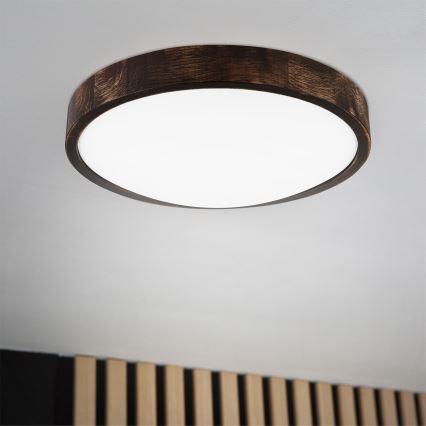 Brilagi - LED stropné svietidlo CARVALHO SLIM SMOKEY LED/36W/230V dub, priemer 37,5 cm