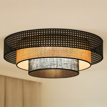 Brilagi - LED Stropné svietidlo DAKOTA LUNETA LED/12W/230V pr. 60 cm 3000K/4000K/6400K čierna/ratan