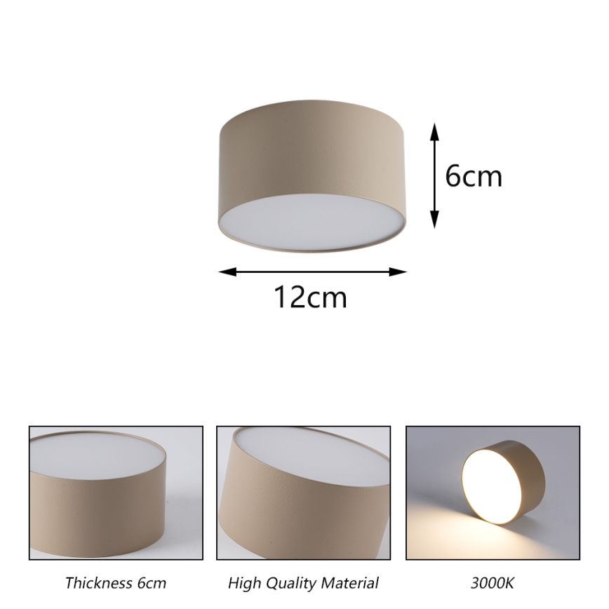 Brilagi - LED kúpeľňové stropné svietidlo FORIS LED/14W/230V pr. 12 cm béžové IP44