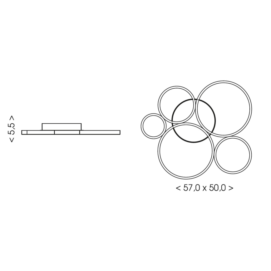 Brilagi - LED stropné svietidlo ECHO LED/60W/230V 4000K 50x57 cm čierne