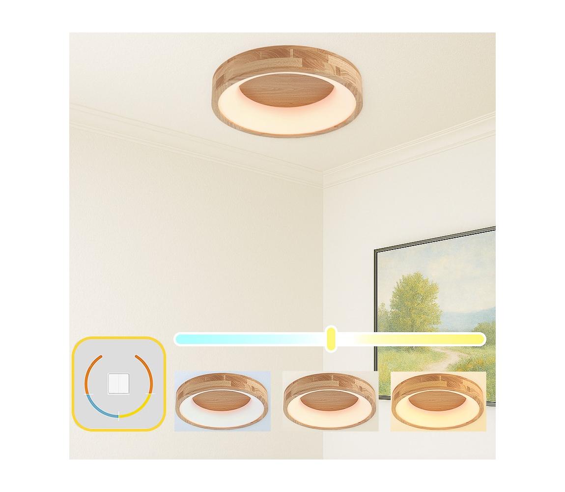 Brilagi-LED Stropné svietidlo FALCON WOOD LED/30W/230V 3000/4000/6000K 45 cm drevo BRI535