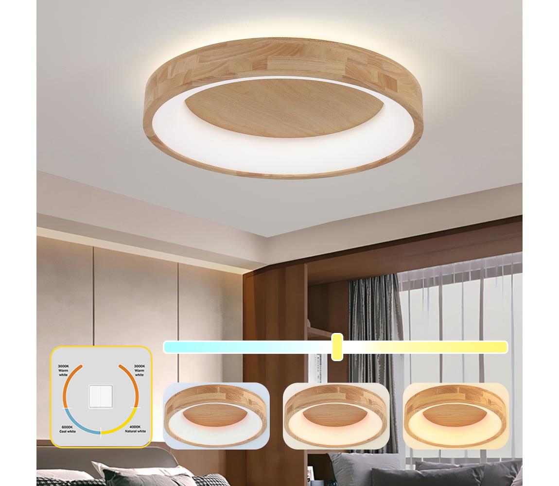 Brilagi-LED Stropné svietidlo FALCON WOOD LED/40W/230V 3000/4000/6000K 60 cm drevo BRI537