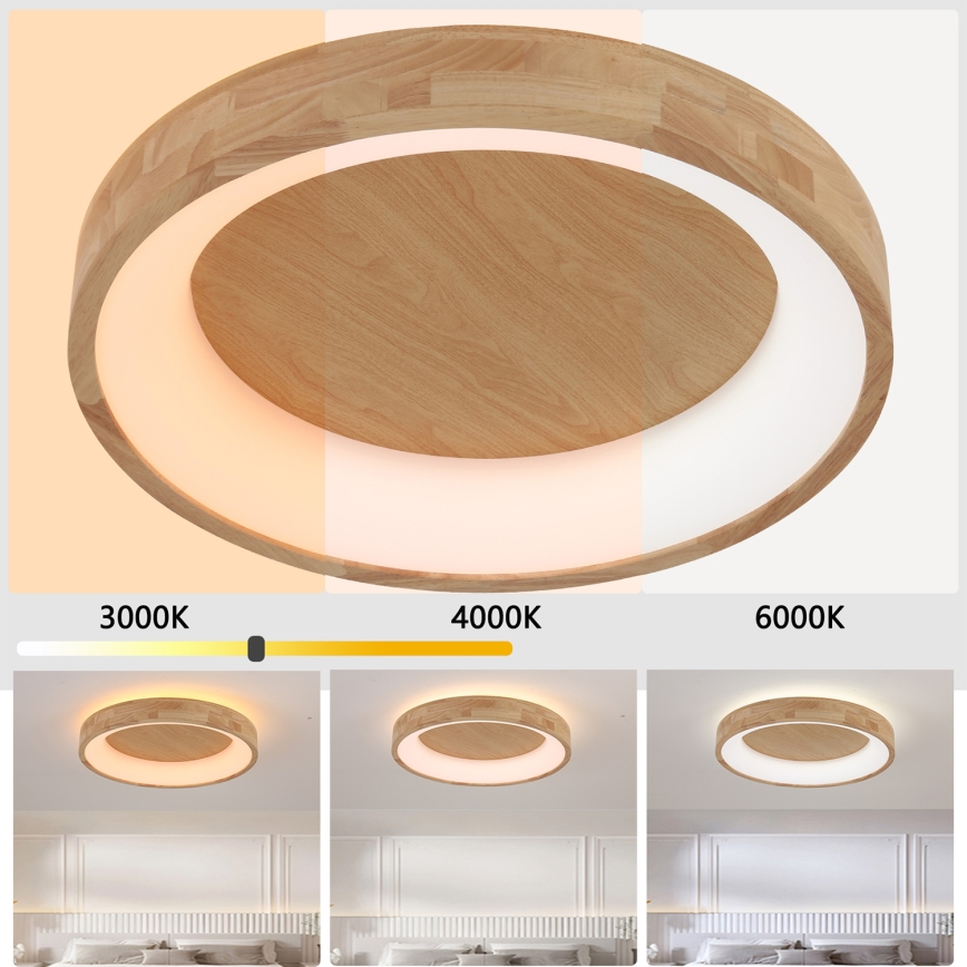 Brilagi - LED stropné svietidlo FALCON WOOD LED/40W/230V 3000/4000/6000K pr. 60 cm drevené