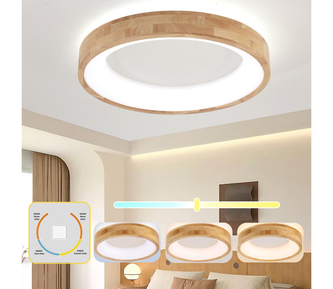Brilagi-LED Stropné svietidlo FALCON WOOD LED/40W/230V 3000/4000/6000K 60 cm drevo BRI538