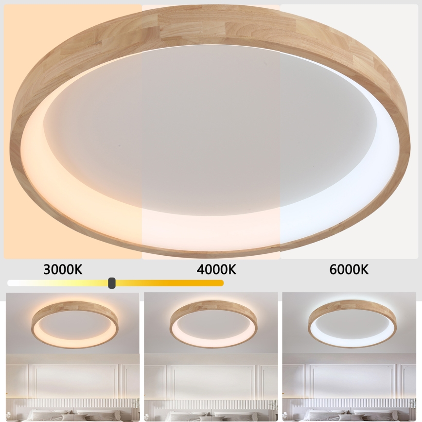 Brilagi - LED stropné svietidlo FALCON WOOD LED/60W/230V 3000/4000/6000K priemer 80 cm, drevené