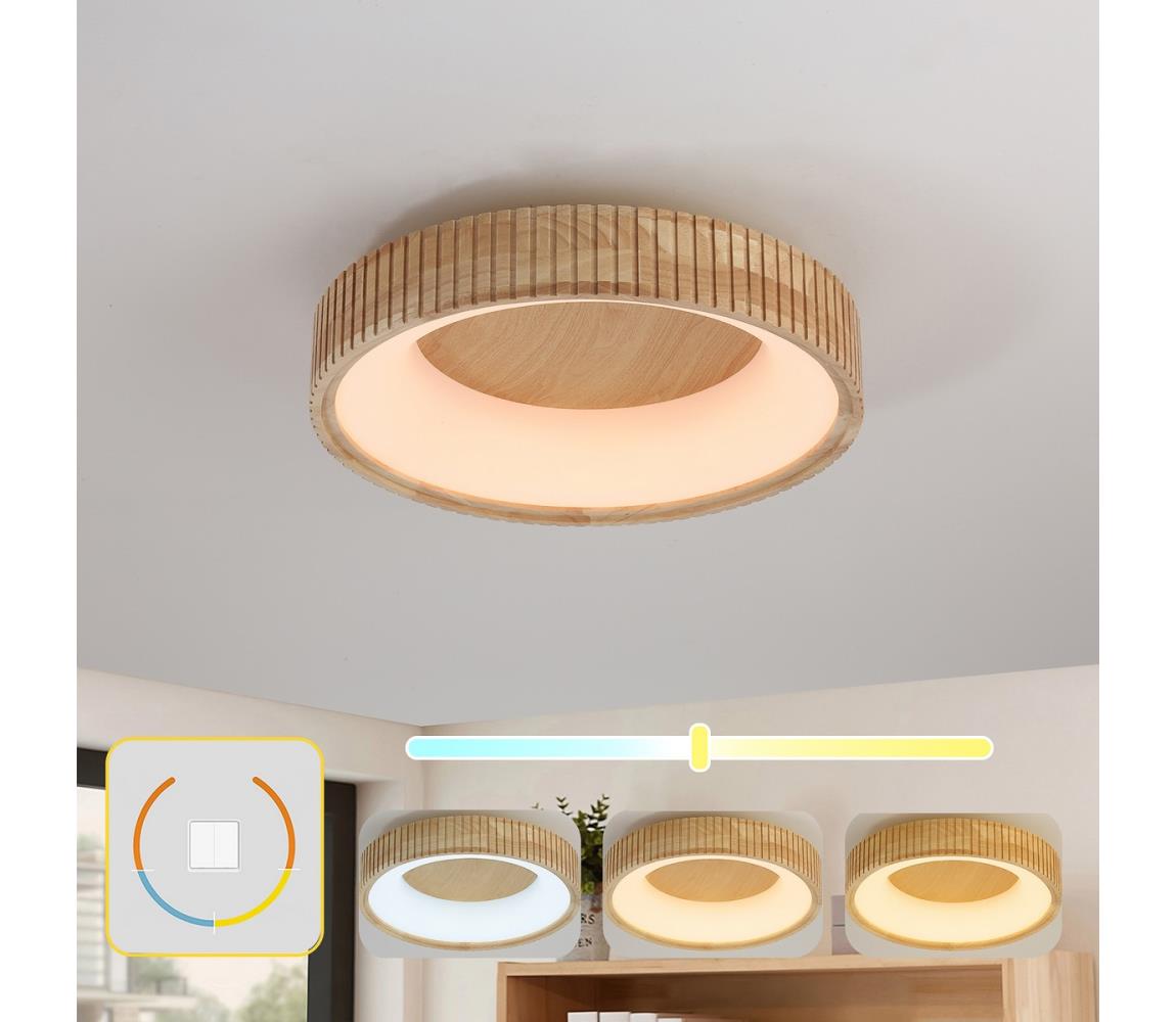 Brilagi - LED stropné svietidlo FALCON WOOD MODERN LED/30W/230V pr. 45 cm drevo BRI529