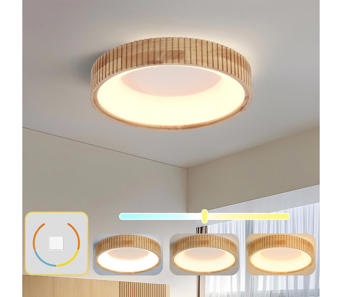 Brilagi - LED stropné svietidlo FALCON WOOD MODERN LED/30W/230V pr. 45 cm drevo BRI530