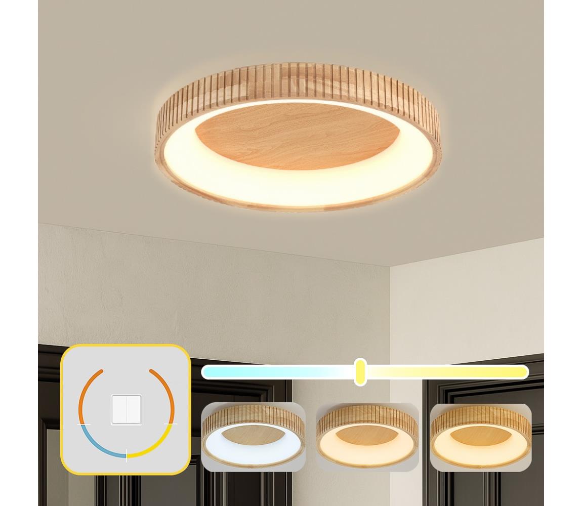 Brilagi - LED stropné svietidlo FALCON WOOD MODERN LED/40W/230V pr. 60 cm, drevené BRI531