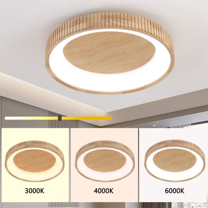 Brilagi - LED drevené stropné svietidlo FALCON WOOD MODERN LED/40W/230V 3000/4000/6000K priemer 60 cm