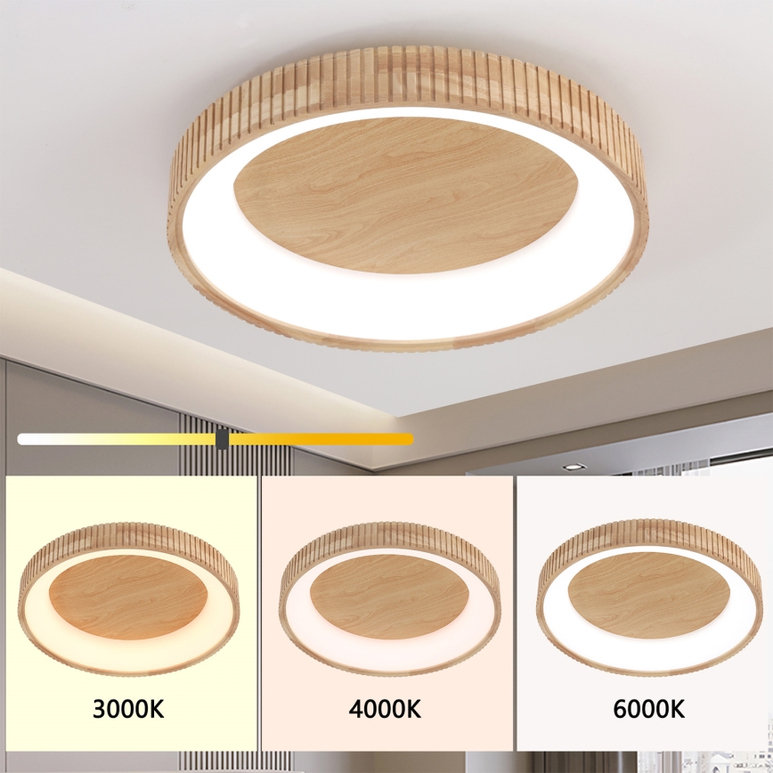 Brilagi - LED drevené stropné svietidlo FALCON WOOD MODERN LED/40W/230V 3000/4000/6000K priemer 60 cm