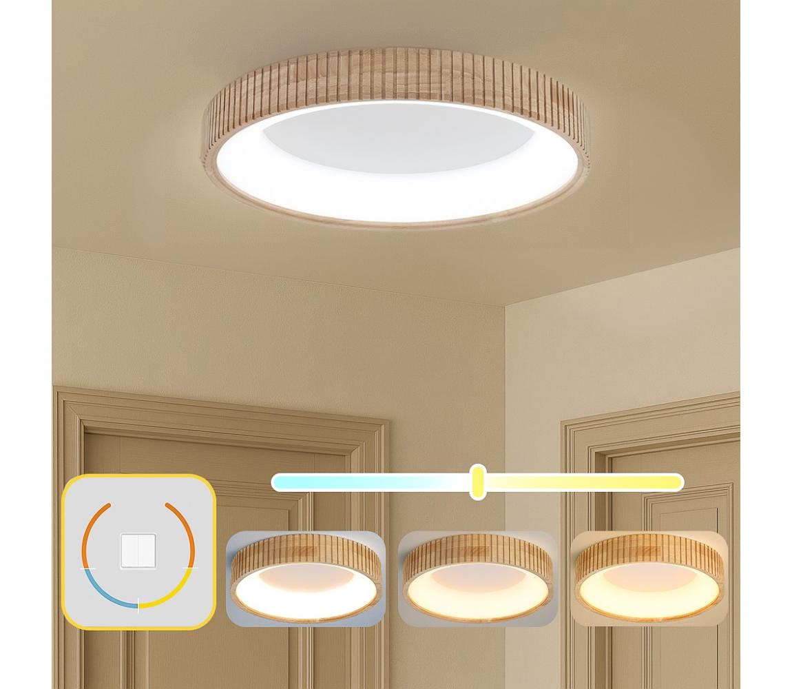 Brilagi - LED stropné svietidlo FALCON WOOD MODERN LED/40W/230V pr. 60 cm drevo BRI532